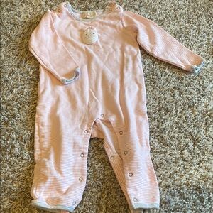 Pink Striped Bunny Onesie 6-12M